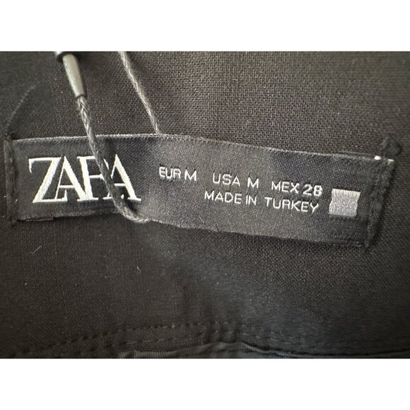 NWT ZARA Medium Black Trousers Polyester & Viscose - Picture 4 of 15